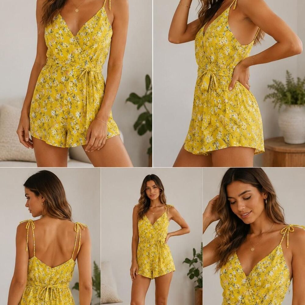 Unbranded Women's Yellow Playsuit-romper